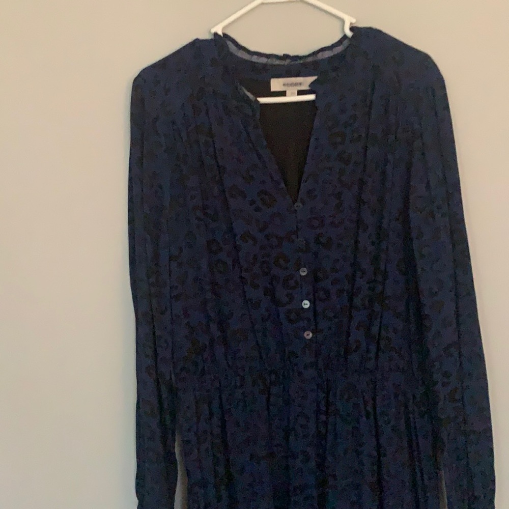 Loft dress black and blue cheetah print